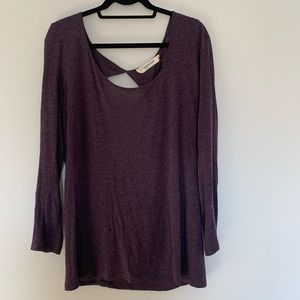 Anthropologie Soft Mauve Athletic Open Back Top